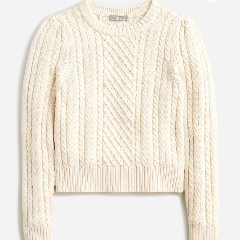 J. Crew Women's Ivory Cable Knit Sweater